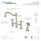 Kingston Brass KS1278AXBS Heritage Bridge Kitchen Faucet W/Brass Sprayer, Brushed Nkl KS1278AXBS - alternate 2